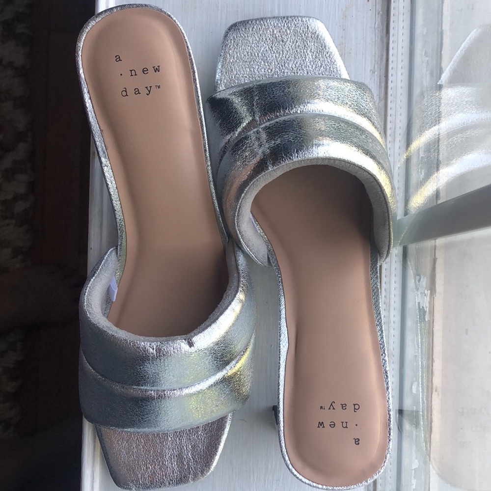 LAST CHANCE! A New Day Silver Sandal Heels